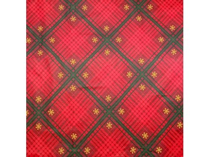Ervi Bavlnená látka/plátno š.240 cm - Vianočné káro červené - 4133-4, metráž