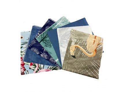 Sada látek bavlna na patchwork cca 35x35 cm - mix (Množství v sadě/Quantity per set: 7 ks)