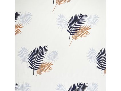 Ervi Bavlnená látka/plátno š.240 cm - hnedé a modré palmové listy - 36227, metráž