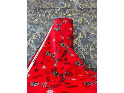 Ervi Bavlnená látka/plátno š.240 cm - Vianočná radosť -26378-4, metráž