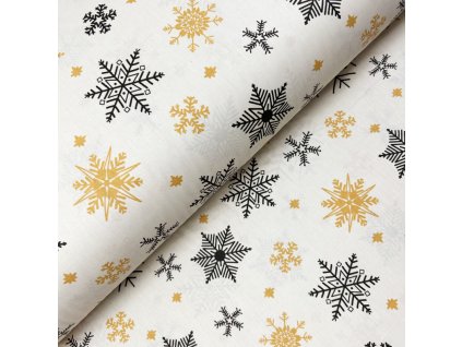 Ervi Bavlnená látka/plátno š.240 cm - Snehové vločky zimnej noci -26377-17, metráž
