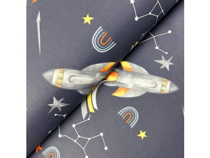 Ervi Bavlněná látka/plátno š.240 cm - Vesmírná dobrodružství - 29892-11, metráž