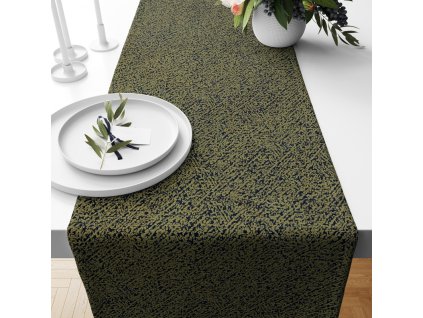 Ervi dekorační běhoun na stůl DMS V7 - khaki (Rozměr 35 x 120 cm)