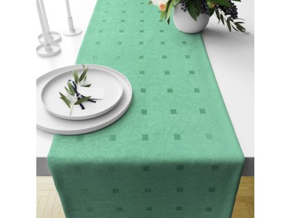 Ervi dekorační běhoun na stůl - Čtverečky mint zelený (Barva Zelená, Rozměr 20 x 120 cm, Vzor Jednobarevný)