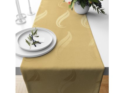 Ervi dekorační běhoun na stůl - Hardal (Barva Zlata/Gold, Rozměr 20 x 120 cm, Vzor Designový/Design)