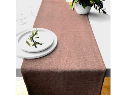 Ervi dekorační běhoun na stůl - Rasel hnědý (Rozměr 20 x 120 cm)