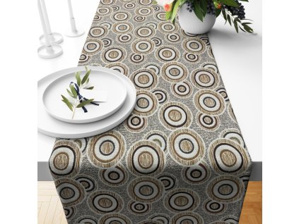 Gobelinový běhoun na stůl Asetat- ovál - 1231-2 (Rozměr 20 x 120 cm)