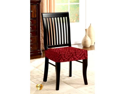 Sada 2 ks napínacích poťahov na stoličku bez operadla Baroko - bordo