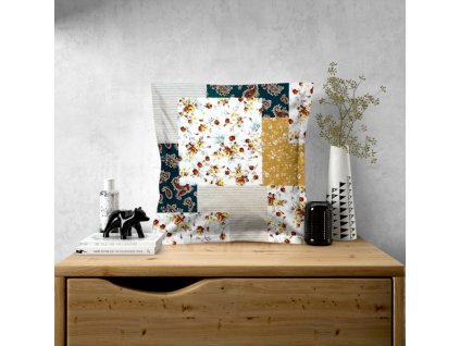 Ervi povlak na polštář bavlněný s lemem - pečvork na smaragdovém (Rozměr 30 x 50 cm)