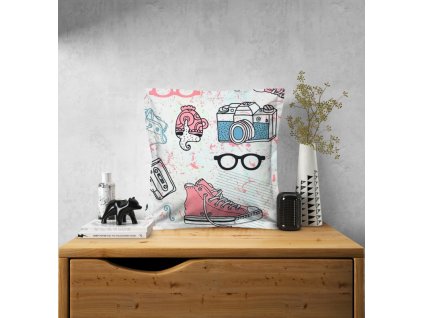 Ervi povlak na polštář bavlněný s lemem - tenisky (Rozměr 30 x 50 cm)