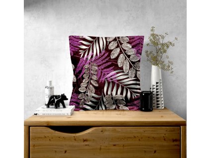 Ervi povlak na polštář bavlněný s lemem - barevné větvičky (Rozměr 30 x 50 cm)