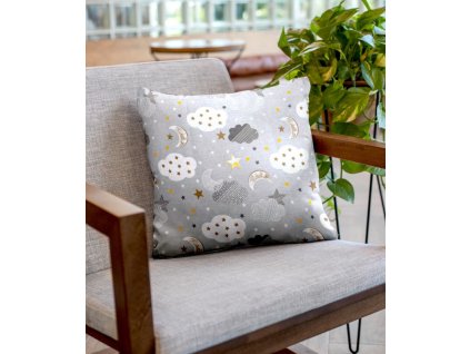 Ervi povlak na polštář - hvězdy a mračky (Rozměr 30 x 50 cm)