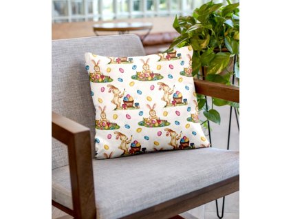 Ervi povlak na polštář - Velikonoční vzor - bílý (Rozměr 30 x 50 cm)