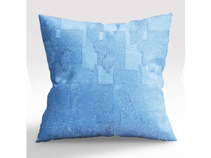 Povlak na polštář dekorační - Estella listy modrá (Rozměr 30 x 50 cm)