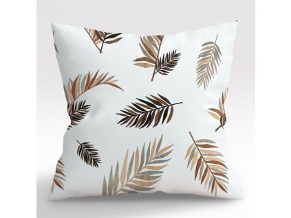 Ervi povlak na polštář bavlněný - palmové listy na bílém (Rozměr 30 x 50 cm)
