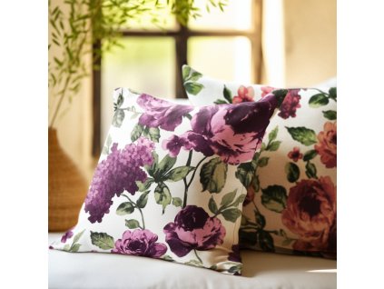 Ervi sada bavlněných povlaků na polštáře 2ks - hortenzie a pivoňky (Rozměr 30 x 50 cm)