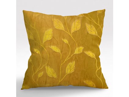 Povlak na polštář dekorační - Sabrina zlaté listy (Rozměr 30 x 50 cm)
