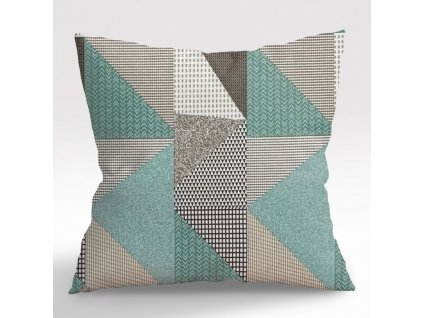 Ervi povlak na polštář FLANELOVÝ - Abstrakce tyrkysová (Rozměr 30 x 50 cm)