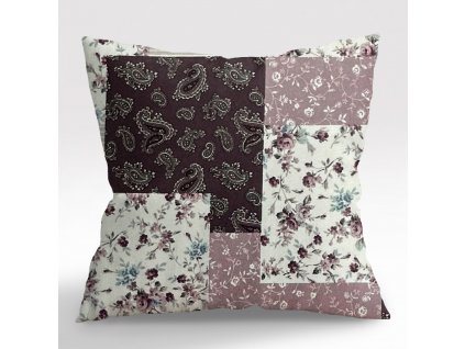 Ervi povlak na polštář FLANELOVÝ - Patchwork růžový (Rozměr 30 x 50 cm)