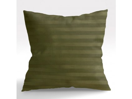 Ervi Saténový Damaškový povlak na polštář DELUXE - Olivový zirkón (Rozměr 30 x 50 cm)