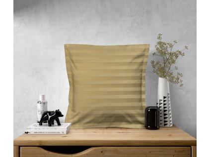 Ervi Saténový Damaškový povlak na polštář s lemem DELUXE - Gold (Rozměr 30 x 50 cm)