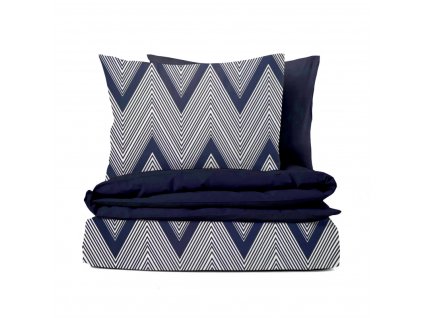Ervi bavlněné povlečení oboustranné - Lorenzo /tmavě modré (Barva Barevná/Colorful, Rozměr 140x200 cm + 70x90 cm, Vzor Designový/Design)