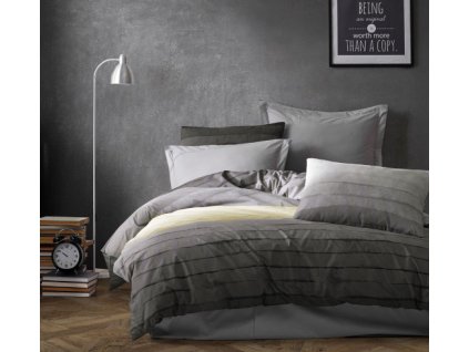 Ervi bavlněné povlečení oboustranné - Sedm odstínů šedi/šedé (Rozměr 140x200 cm + 70x90 cm)