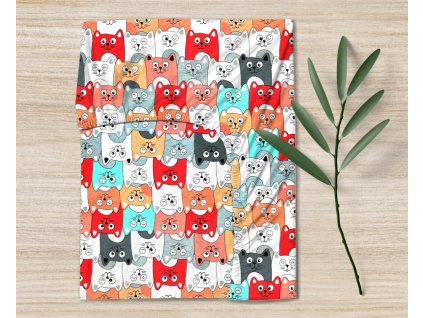 Ervi bavlněné napínací prostěradlo - Legrační koťátka (Barva barevná, Rozměr 80x160 cm, Vzor Dětský)