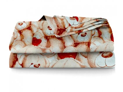 Ervi bavlněné prostěradlo - Medvídek Teddy (Barva barevná, Rozměr 140x240 cm, Vzor Dětský)