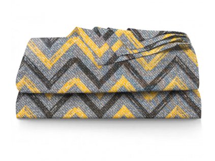 Ervi bavlněné prostěradlo - cik-cak (Barva šedá, Rozměr 140x240 cm, Vzor Geometrický)