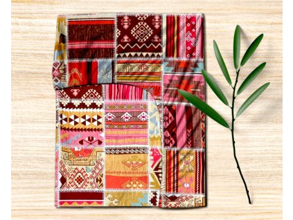 Ervi bavlněné napínací prostěradlo - Etno oranž (Barva barevná, Rozměr 80x160 cm, Vzor Etnický)