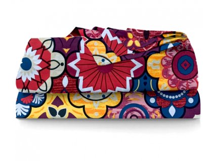 Ervi bavlněné prostěradlo - barevný ornament (Barva barevná, Rozměr 140x240 cm, Vzor Ornament)