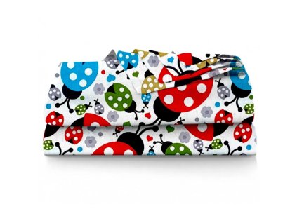 Ervi bavlněné prostěradlo - barevné berušky (Barva barevná, Rozměr 140x240 cm, Vzor Dětský)