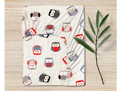 Ervi bavlněné napínací prostěradlo - sovičky (Rozměr 80x160 cm)