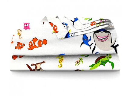 Ervi bavlněné prostěradlo - Nemo (Barva Bílá, Rozměr 140x240 cm, Vzor Dětský)