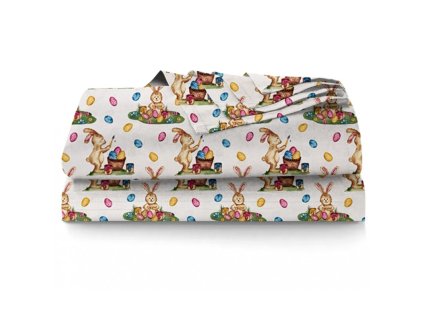 Ervi bavlněné prostěradlo - Velikonoční vzor - bílý (Barva Bílá, Rozměr 140x240 cm, Vzor Velikonoční)