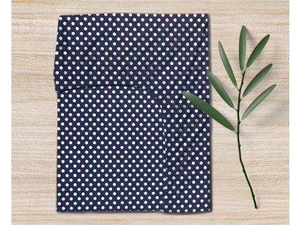 Ervi bavlněné napínací prostěradlo - puntíky na tmavě modrém (Rozměr 80x160 cm)
