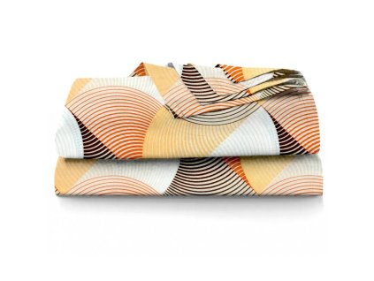 Ervi bavlněné prostěradlo - Vlnění (Barva barevná, Rozměr 140x240 cm, Vzor Abstrakce)