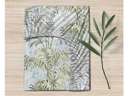 Ervi bavlněné napínací prostěradlo - palmové listy (Rozměr 80x160 cm)