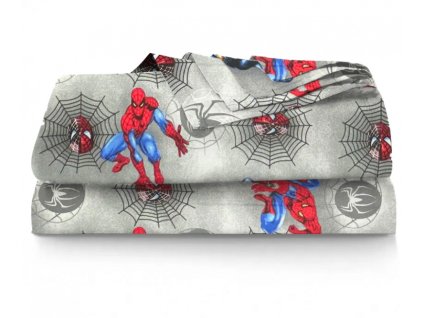 Ervi bavlněné prostěradlo - Spider-Man na šedém (Barva Barevná/Colorful, Rozměr 140x240 cm, Vzor Designový/Design)