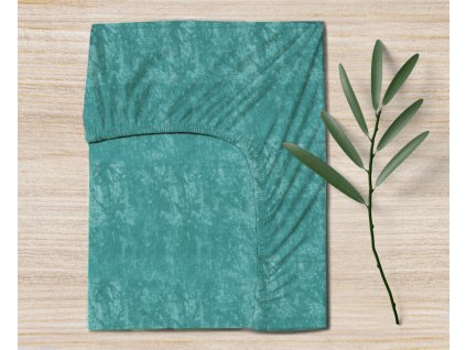 Ervi bavlněné napínací prostěradlo - tyrkysové žihané (Rozměr 80x160 cm)