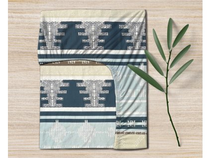 Ervi Bavlněné napínací prostěradlo - Nordic modrý (Rozměr 80x160 cm)