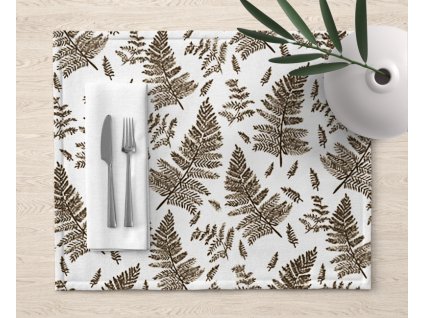 Ervi bavlněné prostírání na stůl - hnědé kapradí (Rozměr 30 x 40 cm)