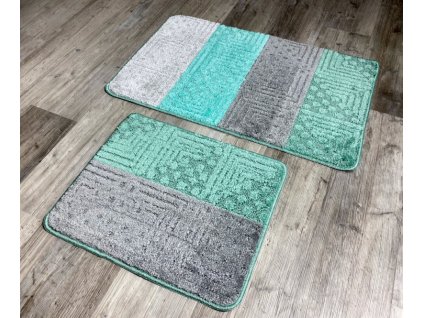 Kúpeľňová predložka SLV-2022 - tyrkysová 2 set, bez výrezu