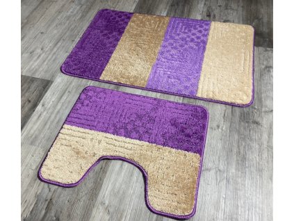 Kúpeľňová predložka SLV-2022 fialová, 2 set