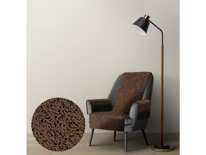 Ervi dekorační přehoz na křeslo DMS V6 - hnědý (Kombinace bez područek, Rozměr 65x200 cm)