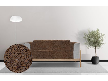 Ervi dekorační přehoz na sedačku/postel DMS V6 - hnědá (Kombinace bez područek, Rozměr 140x200 cm)