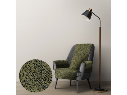 Ervi dekorační přehoz na křeslo DMS V7 - khaki (Kombinace bez područek, Rozměr 65x200 cm)