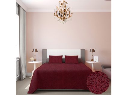 Ervi přehoz na postel jednolůžko/dvoulůžko - DMS V10 - bordo (Rozměr 140x200 cm)