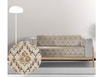 Ervi gobelínový přehoz na sedačku/postel - Asetat 303 (Kombinace bez područek/without area, Rozměr 140x200 cm)